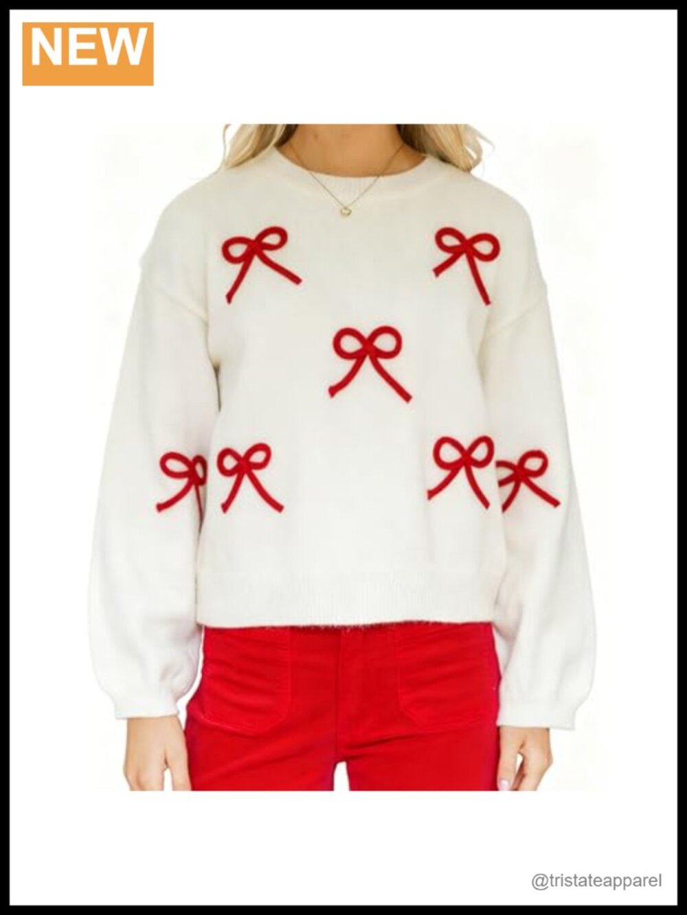 Women's Y2K Bow Knit Sweater Long Sleeve Crewneck Pullover Chunky Fairycore